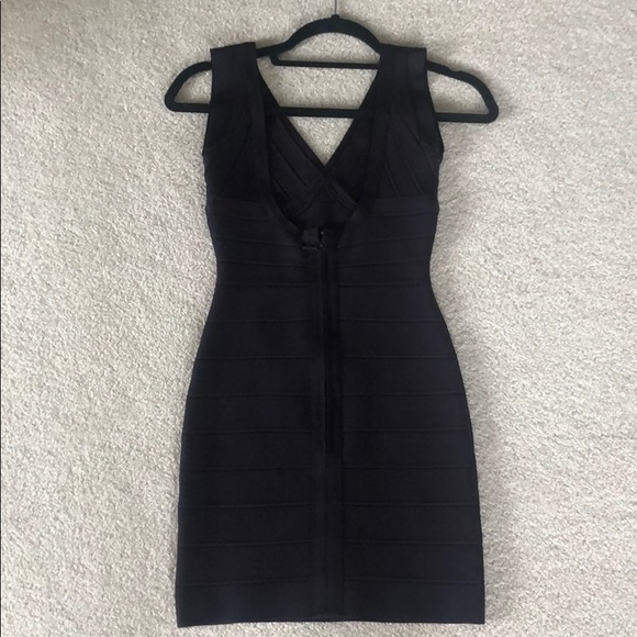 Herve Leger dark purple bandage dress - Picture 2 of 4